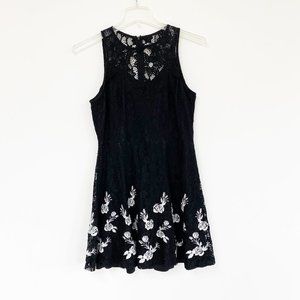 Francescas Black White Floral Lace Dress XL
